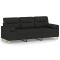 Canapea cu 3 locuri cu pernute, negru, 180 cm, textil