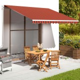 P&acirc;nză Rezervă Copertină vidaXL Portocaliu/Maro 4x3.5m Poliester Protecție UV Impermeabilă