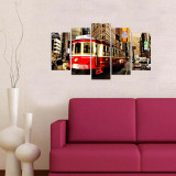 Tablou MDF ( 5 buc ) New York Tramway, Multicolor, 60x110 cm, Charm