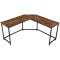 VASAGLE Birou de colt in forma de L, cadru din otel, 149x149x75cm, industrial, maro rustic si negru Household NewTrend