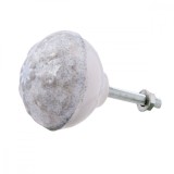 Buton mobila din fier si ceramica gri 4x3 cm