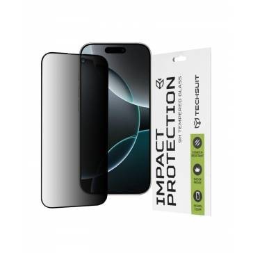 Geam Soc Protector 111D Privacy Full Glue Pentru iPhone 16 Pro Black foto