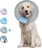 Guler pentru animale Supet, PVC, gri/albastru, L