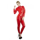 Catsuit Bodystocking Latex Rosu