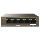 SWITCH TENDA 5 porturi RJ-45 GIGABIT cu 4 porturi POE max 20W, IEEE 802.3af, metalic&quot;TEG1105PD&quot; (timbru verde 2 lei)