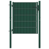 vidaXL Poartă de gard din PVC și oțel, verde, 100x81 cm 145227