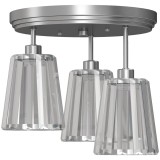 HOMCOM Plafonieră LED din Cristal cu 3 Lumini, Dulii E27, fără Becuri, pentru Living, Argintie | Aosom Romania