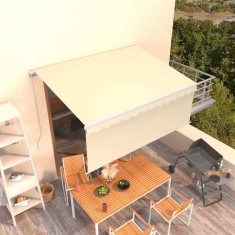 vidaXL Copertină retractabilă manual cu stor, crem, 3x2,5 m 3069257