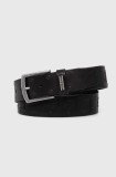 Pepe Jeans curea de piele KENT BELT barbati, culoarea negru, PM021030