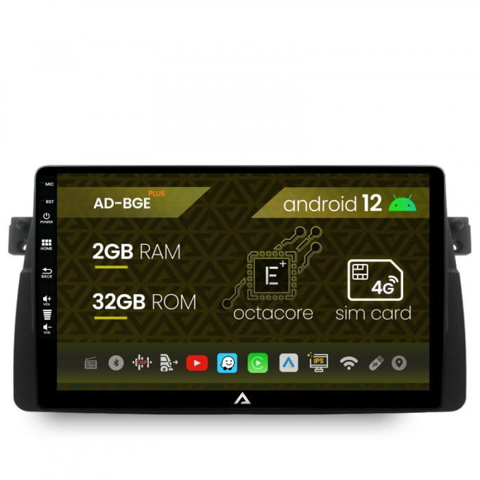 Navigatie BMW E46, Android 12, E-Octacore 2GB RAM + 32GB ROM, 9 Inch - AD-BGE9002+AD-BGRKIT397