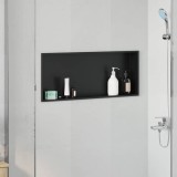 Cumpara ieftin Nisă de Duș Negru 75 x 30 x 9.5 cm Oţel inoxidabil
