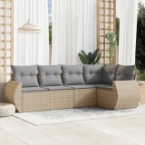 Gossi set canapele de gradina cu perne, 5 piese, bej, poliratan