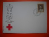 HOPCT PLIC FDC S NR 496 CRUCEA ROSIE 25 ANI 1970 LIECHTENSTEIN