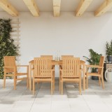 vidaXL Scaune Gradina Stivuibile, 6 buc, Lemn Tec, 56.5x57.5x91 cm, Exterior, Terasa, Curte, Rezistent