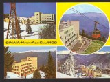 CPIB 25142 CARTE POSTALA - SINAIA. HOTEL ALPIN COTA 1400, MOZAIC, TELECABINA, NECIRCULATA