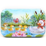 Puzzle 60 de piese din lemn in cutie metalica, flippy, model ratuste, educativ, dezvoltare abilitati cognitive, pentru prescolari, 22.5x13.5 cm, multi