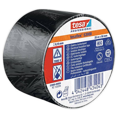 BANDA IZOLATOARE NEGRU 50MM 25M TESA