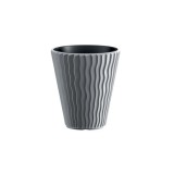 Cumpara ieftin Ghiveci decorativ flori Prosperplast Sandy, rotund, gri, 39x43.6 cm, 37L, interior/exterior