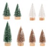 Set Brazi Decorativi de Crăciun, Glitter, 4 Mărimi, Verde/Alb/Auriu, 8 Bucăți, Oem