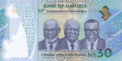 Bancnota Namibia 30 Dolari 2020 - PNew UNC ( polimer , comemorativa ) foto