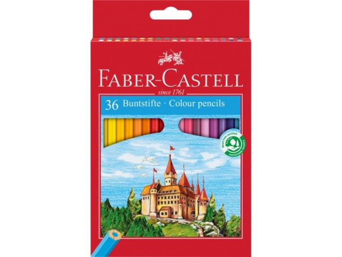 Creioane colorate hexagonale Faber-Castell 36 culori/set
