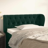 vidaXL Tăblie de pat cu aripioare verde &icirc;nchis 93x23x78/88 cm catifea 3117519