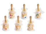 Cumpara ieftin Set 6 clopotei Craciun ceramica multicolora &Oslash; 5 cm x 10 H