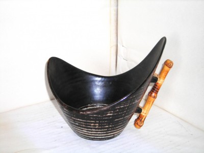 Bol ceramica emailata sgraffito maner bambus &amp;ndash; design Jette Helleroe, BR Keramik foto
