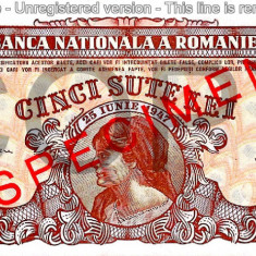 REPRODUCERE 500 Lei 25.IUNIE.1947. SPECIMEN (fără serie) Romania