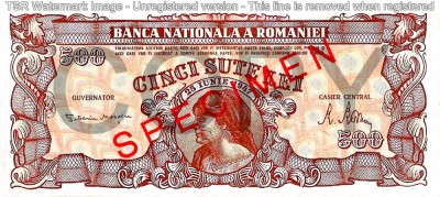 REPRODUCERE 500 Lei 25.IUNIE.1947. SPECIMEN (fără serie) Romania foto