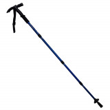 Baston trekking extensibil IdeallStore&reg;, Ol Helper, aluminiu, lampa LED, 110 cm, albastru