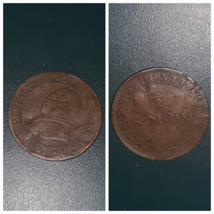 Vatican - 1/2 soldo 1867