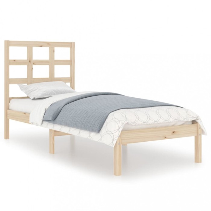 Cadru de pat mic single, 75x190 cm, lemn masiv