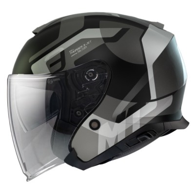 Casca open face pentru scuter - motocicleta MT Thunder III SV Jet Silton B2 gri mat (ochelari soare integrati) &amp;ndash; tip MT-V-19 XS (53/54cm) foto