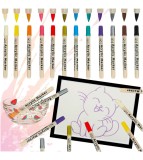 Set 12 markere acrilice impermeabile pentru pictat tesaturi si alte suprafete, multicolor, Oem