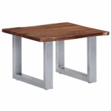 Cumpara ieftin Masa de cafea, muchii naturale, 60x60x40 cm, lemn masiv acacia
