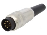 Mufă M16 tată 7 pini pentru cablu 5A 60V dreaptă, Lumberg