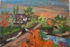 1978 Tablou / lucrare / pictură, Vasile Moscu (?), ulei pe carton, pictor roman, arta romaneasca, luminos si vibrant / 52 x 36 cm / artist Romania, Abstract, Realism
