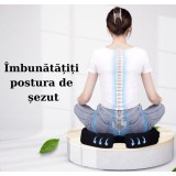 Set 2 Perne Ortopedice - Perna Lombara &amp; Perna Sezut Suport din Spuma cu Memorie