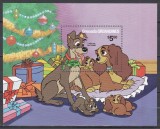 Grenada Grenadine 1981 - Crăciun - Scene din filmul de desene animate &bdquo;Doamna și Vagabondul&rdquo; de Walt Disney, Colita, Cota 10 EURO, MNH