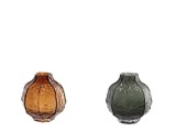 Cumpara ieftin Set 2 vaze flori sticla maro gri petrol 16,5 x 18 cm