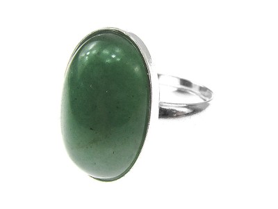 Inel argint reglabil aventurin verde 18x13 MM foto