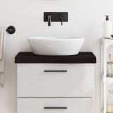 vidaXL Blat de baie, maro &icirc;nchis, 60x50x(2-6) cm, lemn masiv tratat