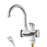 Robinet electric de apa calda, JAMNGREL, cu display LED, putere 3000 W, apa calda instant 30&deg;C-60&deg;C, cu instalatie chiuveta, alb, Oem
