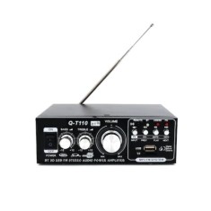 Amplificator bass, tip statie, profesional, cu bluetooth, putere 10W, numar canale 2, cu telecomanda, negru