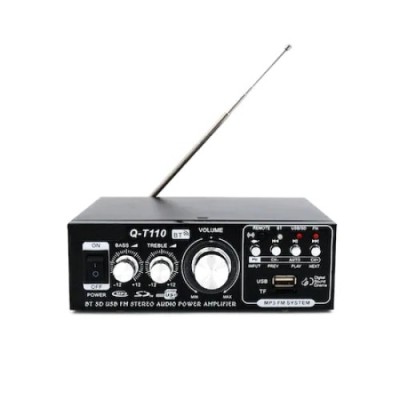 Amplificator bass, tip statie, profesional, cu bluetooth, putere 10W, numar canale 2, cu telecomanda, negru foto