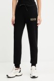 Versace Jeans Couture pantaloni de trening din bumbac culoarea negru, cu imprimeu, 79HAAT06 CF01T