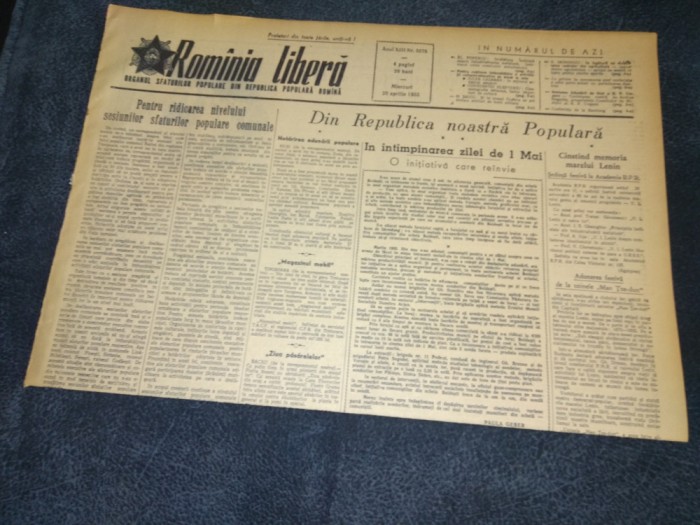 ZIARUL ROMANIA LIBERA 20 APRILIE 1955
