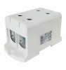 Clema terminala conexiune 1 pol gri Cu-Al 4 gauri 35-240mm &sup2;, , , , , , , montare pe sina DIN 35mm 380A (Al) 425A ( Cu) cu surub imbus, Omu System