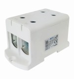 Clema terminala conexiune 1 pol gri Cu-Al 4 gauri 35-240mm &sup2;, , , , , , , montare pe sina DIN 35mm 380A (Al) 425A ( Cu) cu surub imbus, Omu System